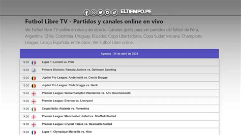 tvfutbollibre|Fútbol Libre TV: Partidos de Futbol en TV hoy EN。